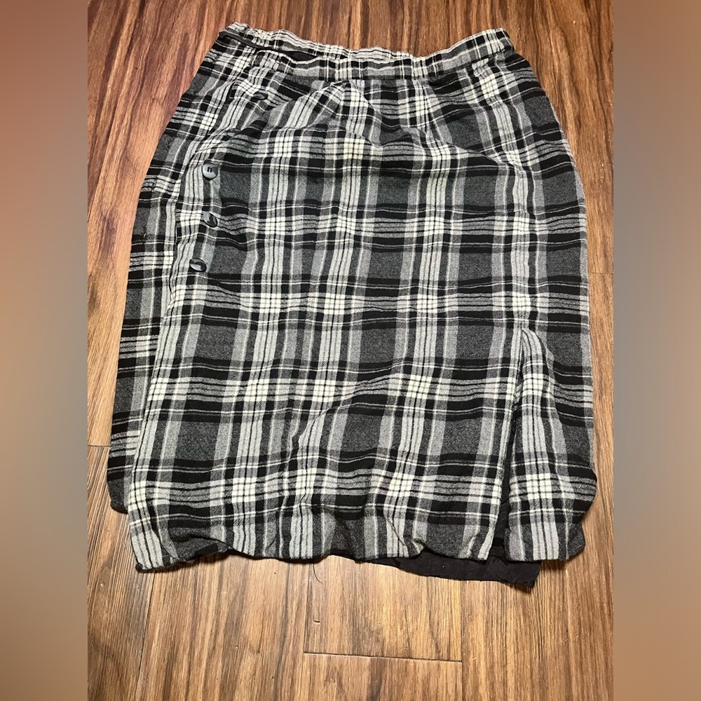TALBOTS Plaid Pleaded Midi Skirt